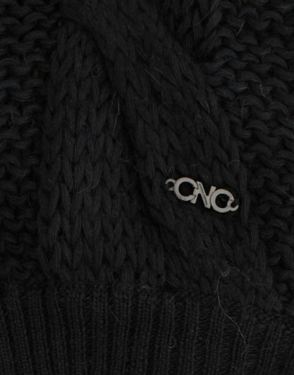 Cardigan in maglia nero senza maniche