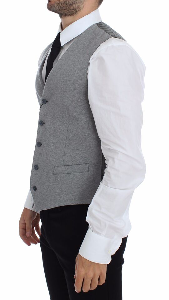 Blazer gilet en coton stretch gris