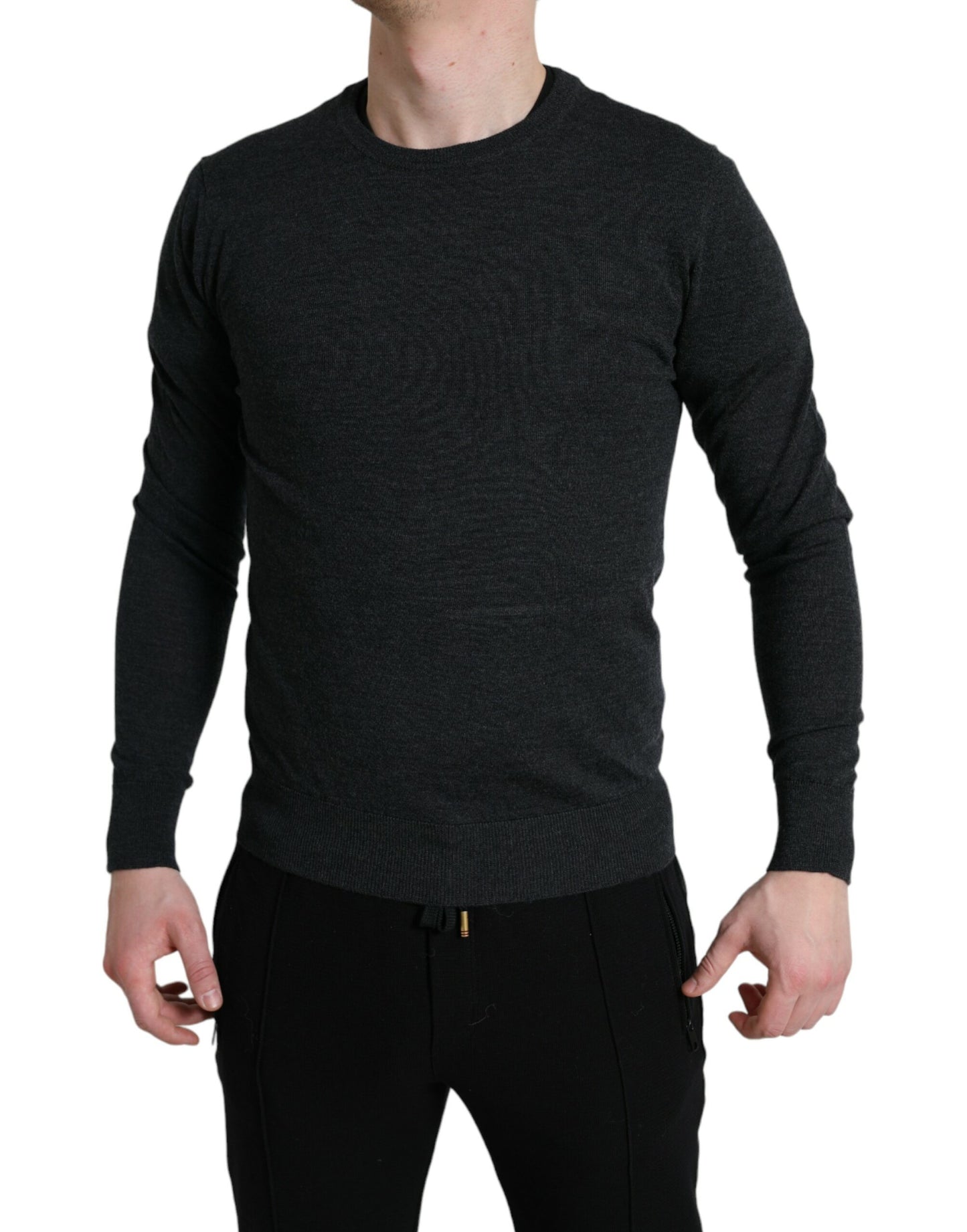 Dolce &amp; Gabbana Eleganter grauer Wollpullover