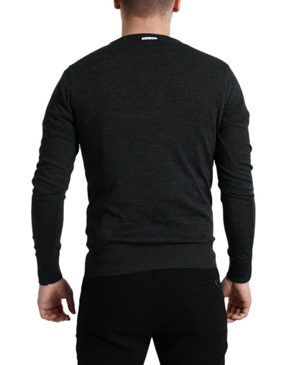 Dolce &amp; Gabbana Eleganter grauer Wollpullover