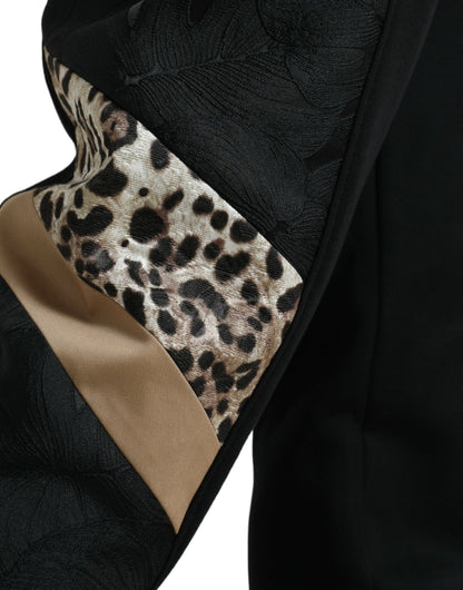 Elegante schwarze Jogginghose mit Leopardenmuster von Dolce &amp; Gabbana