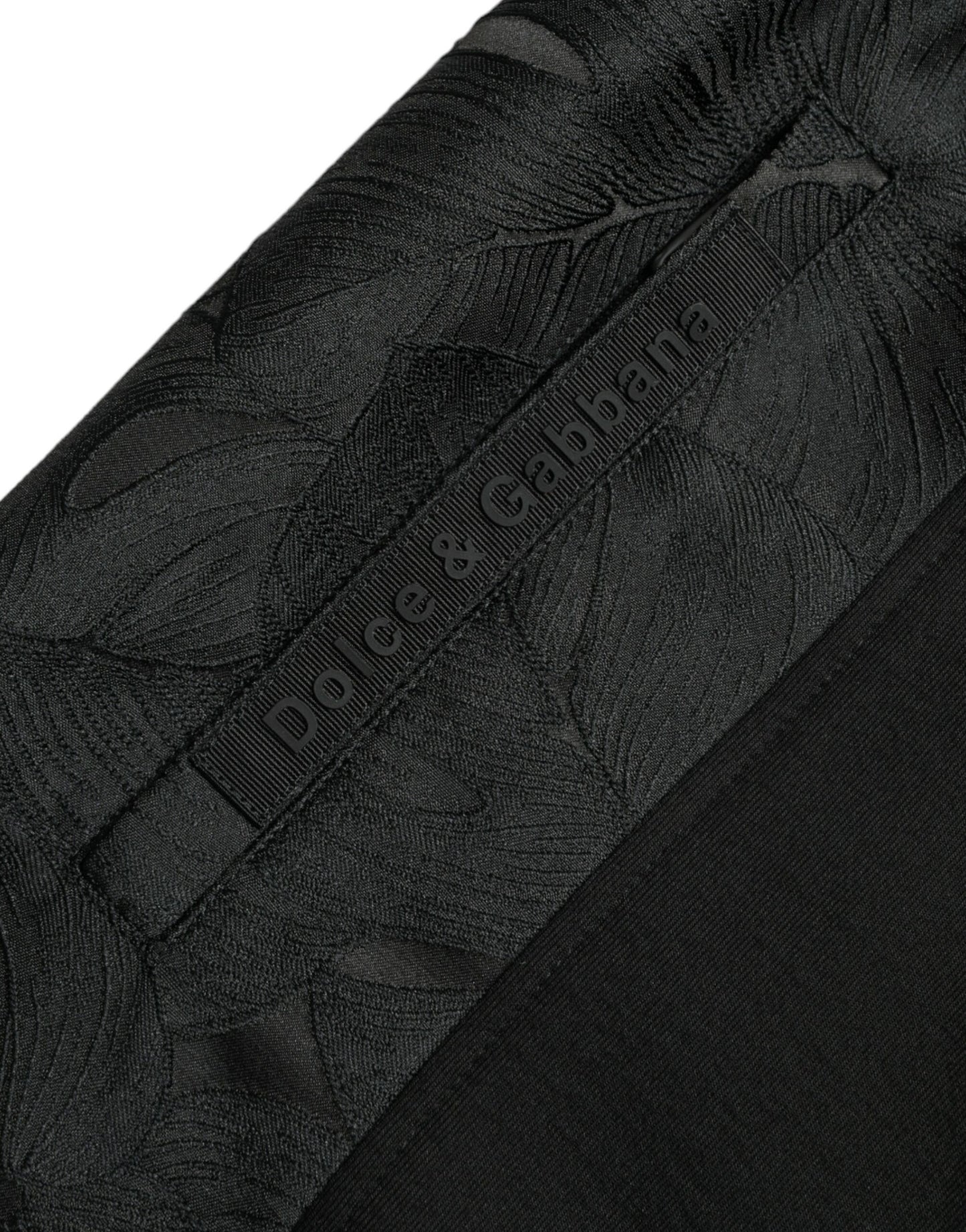 Elegante schwarze Jogginghose mit Leopardenmuster von Dolce &amp; Gabbana