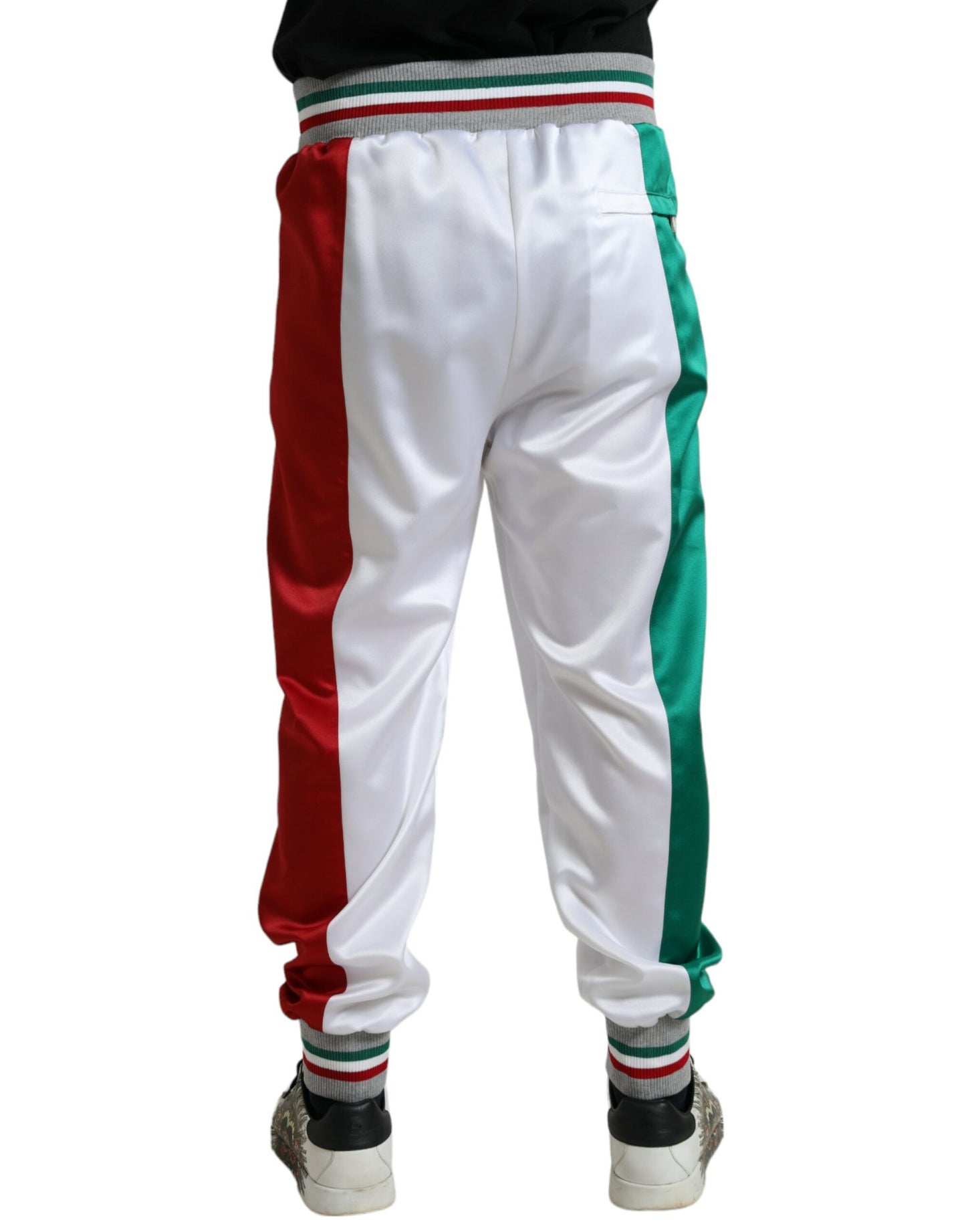 Pantaloni jogger slim con toppa italiana multicolor