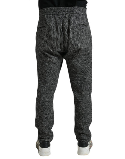 Dolce &amp; Gabbana Elegante Jogginghose aus Wollmischung in Dunkelgrau