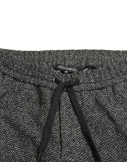 Dolce & Gabbana Elegant Dark Gray Wool Blend Joggers