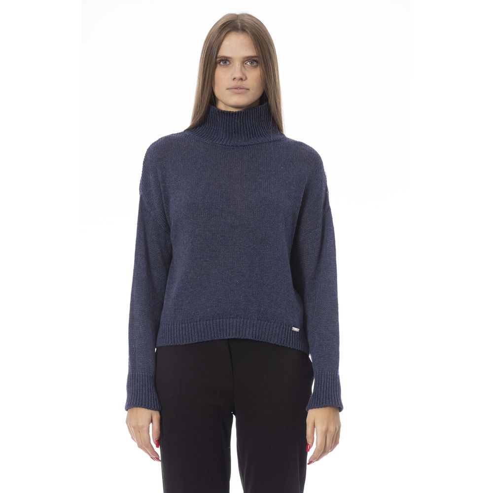 Baldinini Trend Blue Wool Women Sweater