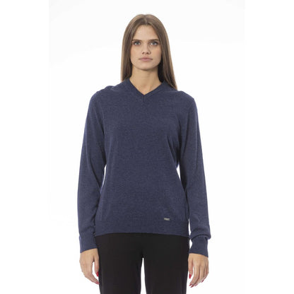 Baldinini Trend Blauer Wollpullover für Damen