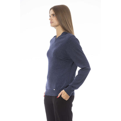 Baldinini Trend Blauer Wollpullover für Damen