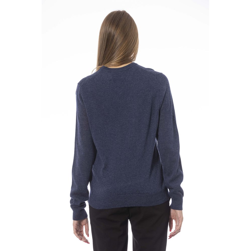 Baldinini Trend Blauer Wollpullover für Damen