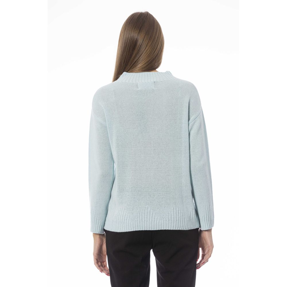 Baldinini Trend Hellblauer Wollpullover für Damen