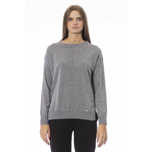 Baldinini Trend Grauer Viskose-Pullover für Damen