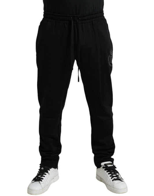 Dolce &amp; Gabbana Elegante schwarze Jogginghose aus Baumwolle