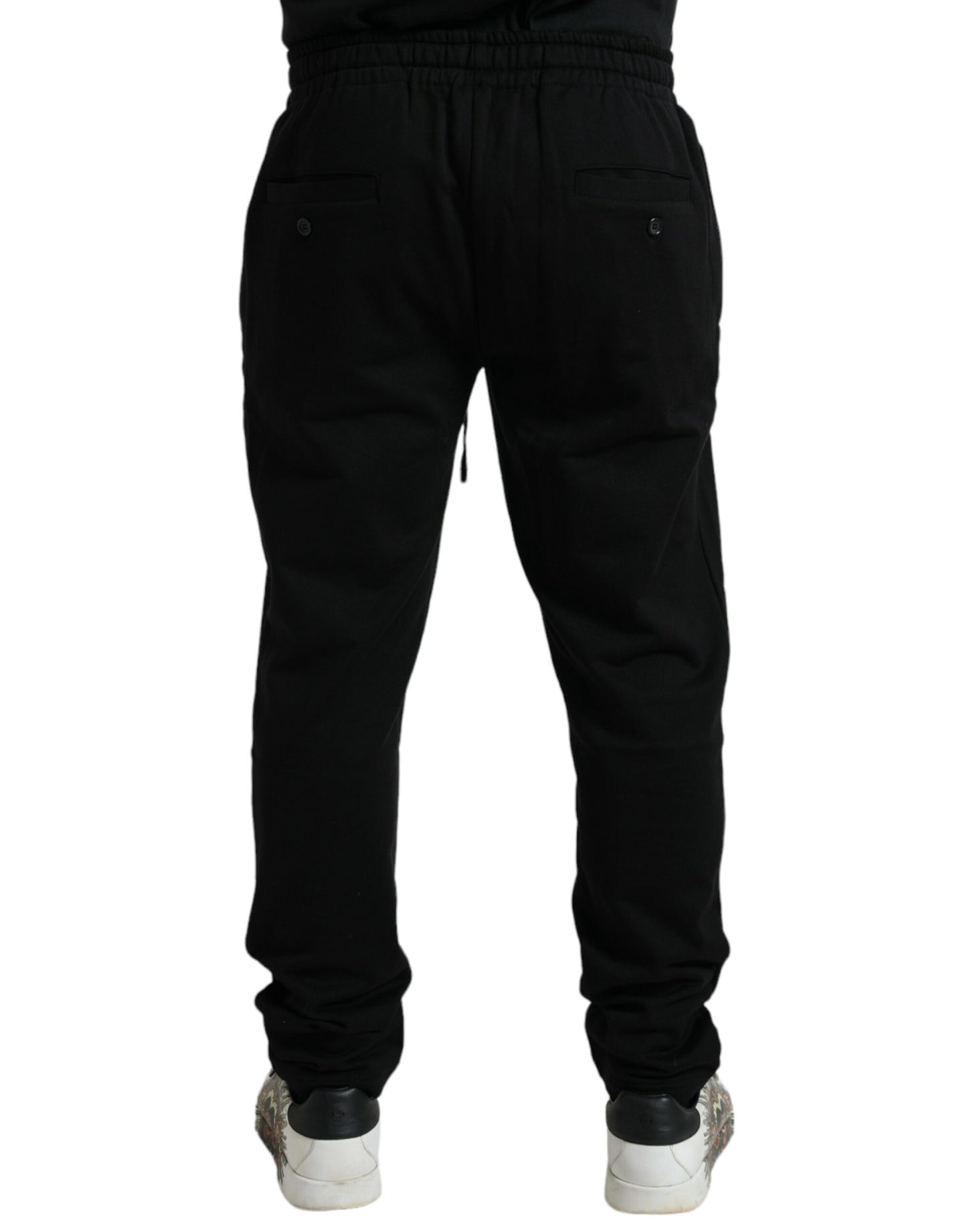 Pantaloni sportivi da uomo con logo jogger in cotone nero