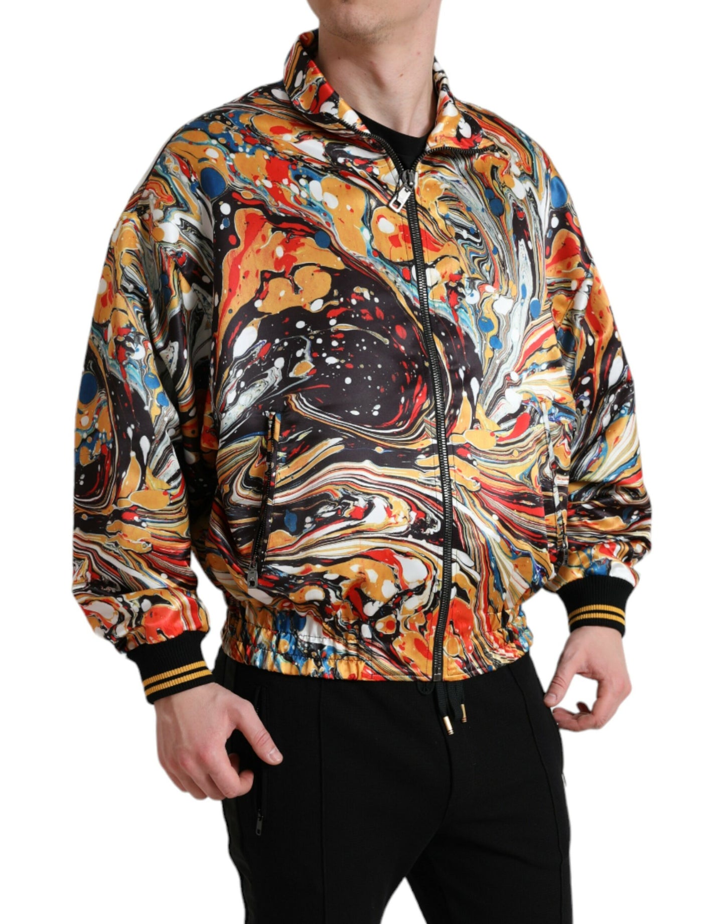 Dolce &amp; Gabbana – Bunte, abstrakte Bomberjacke