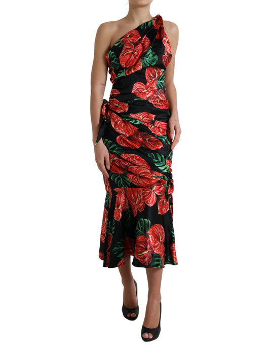 Dolce &amp; Gabbana – Drapiertes Seidenkleid „Tropical Elegance“