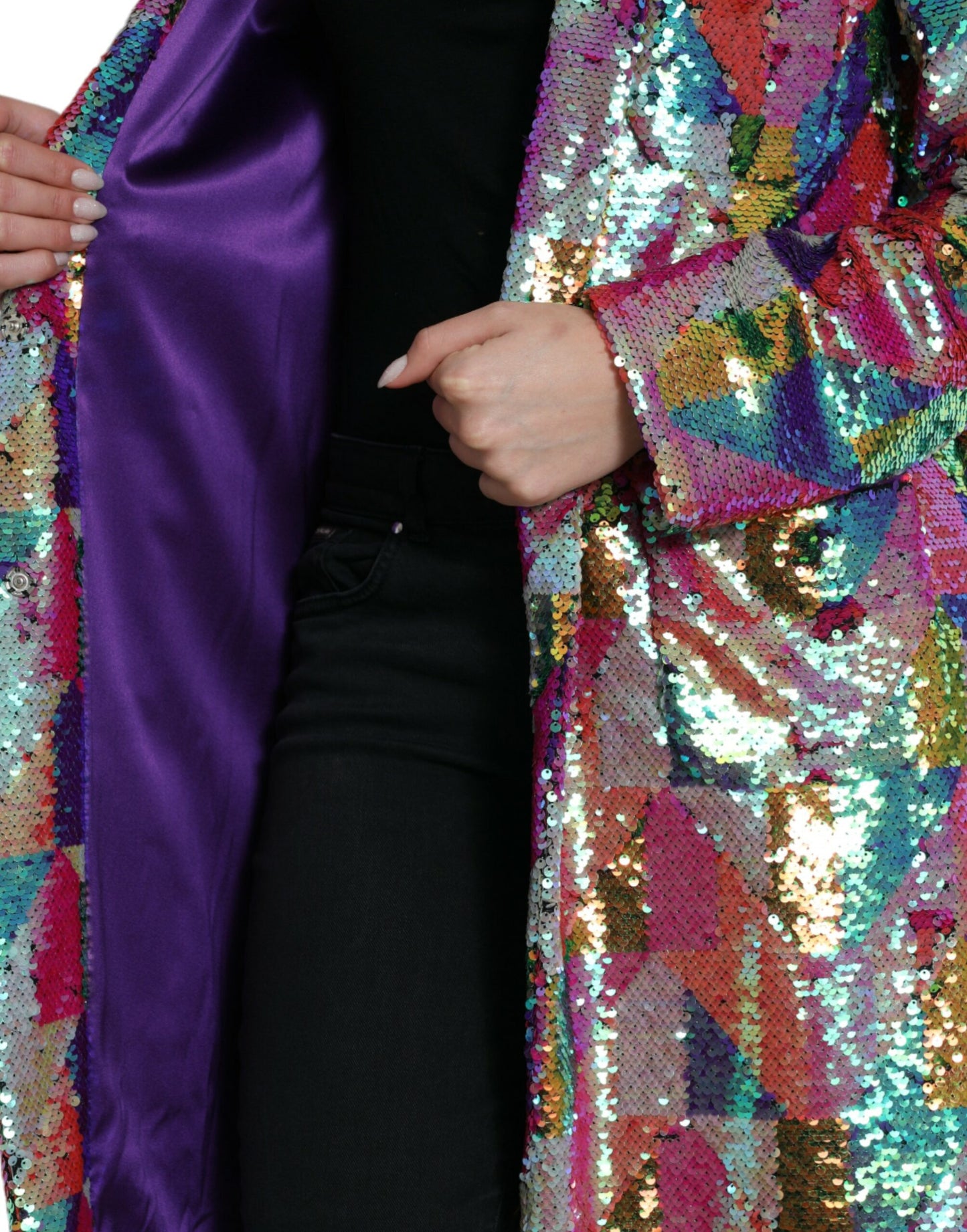 Dolce & Gabbana Multicolor Sequined Long Jacket