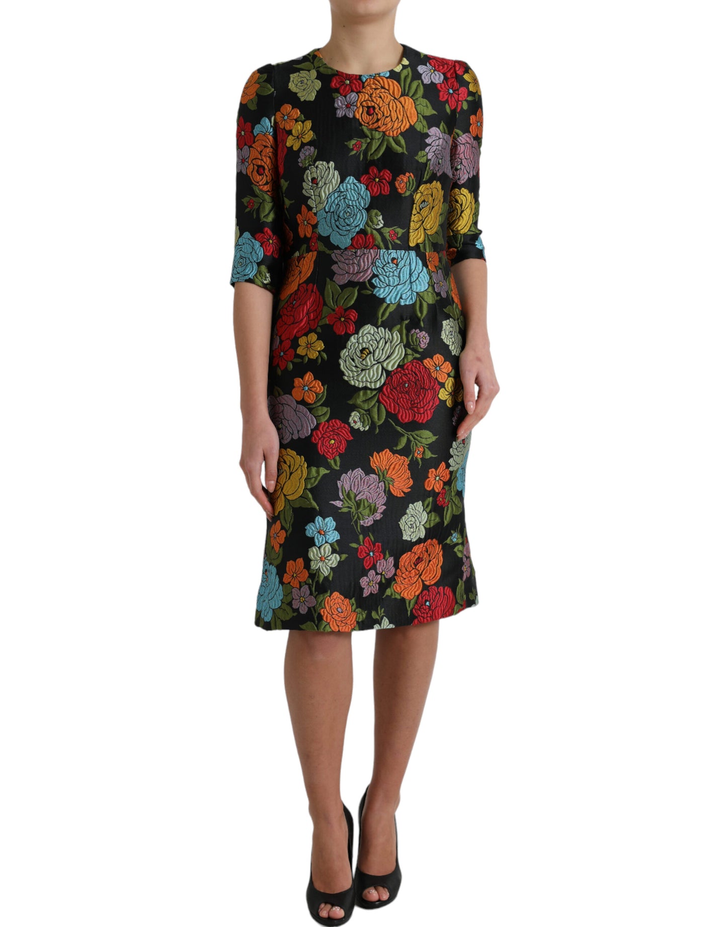 Dolce &amp; Gabbana Elegantes Bleistiftkleid mit Blumenstickerei