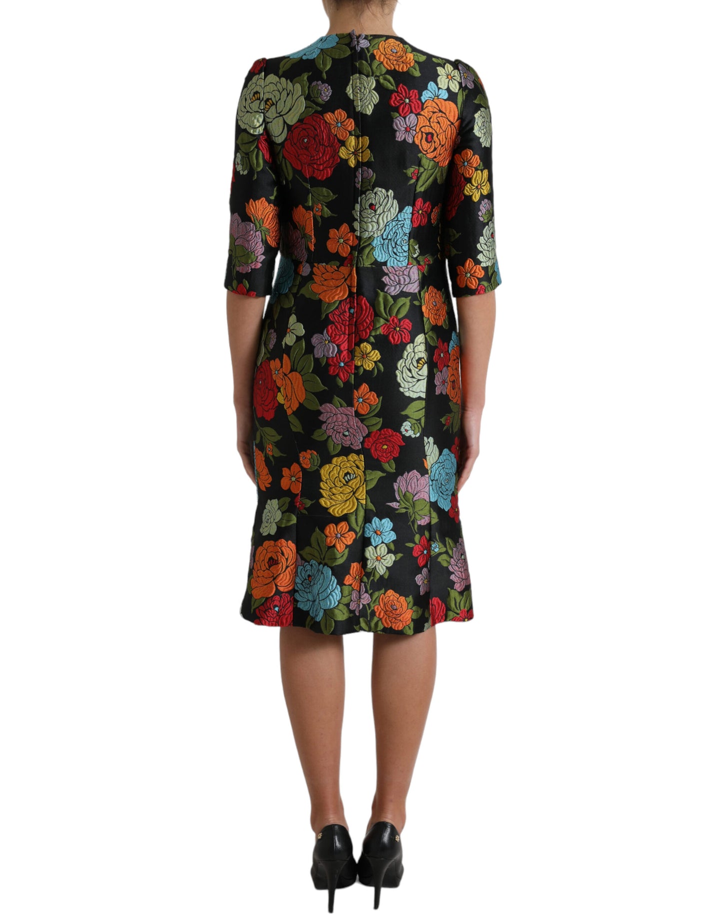 Dolce &amp; Gabbana Elegantes Bleistiftkleid mit Blumenstickerei