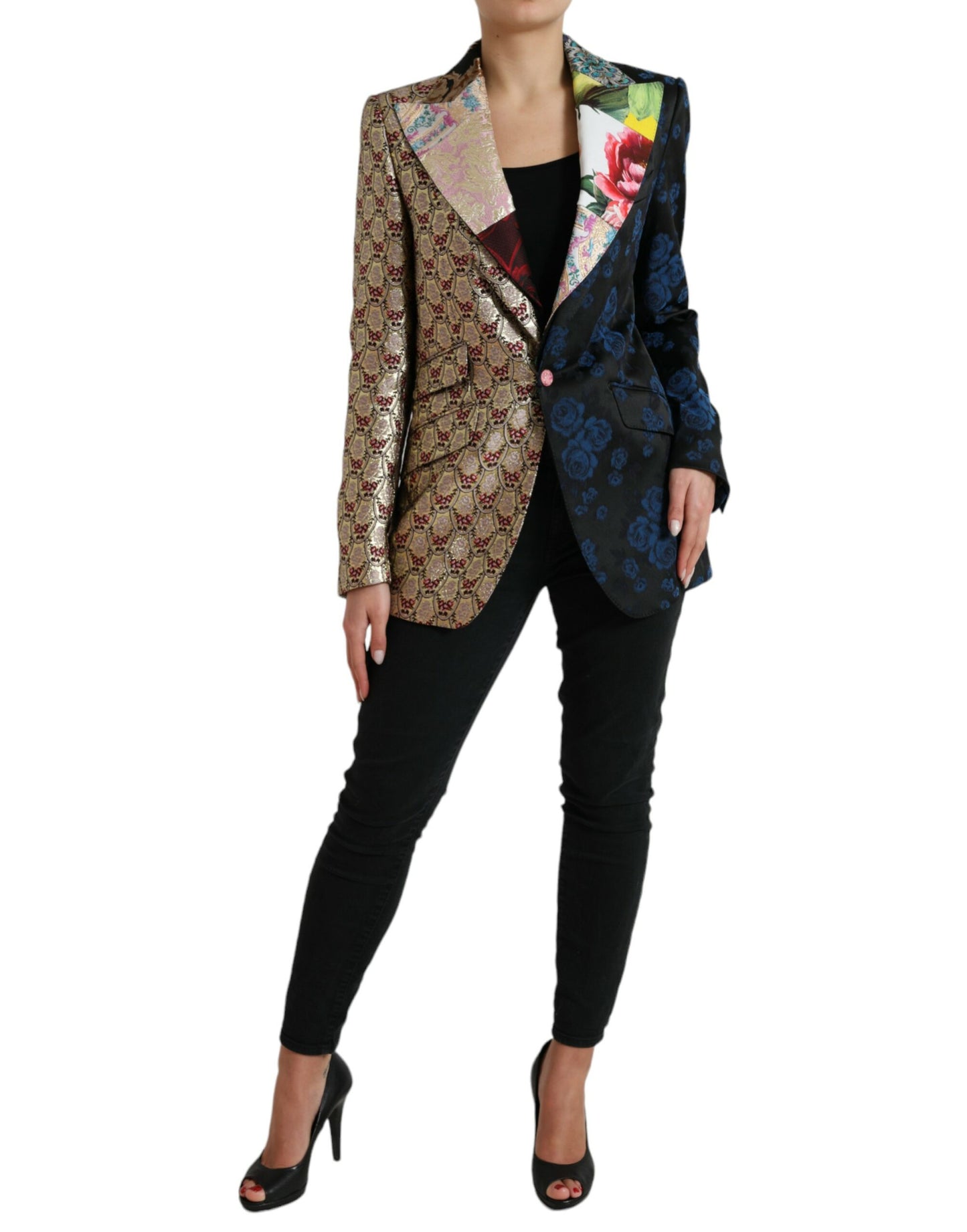 Dolce &amp; Gabbana Eleganter mehrfarbiger Patchwork-Blazer