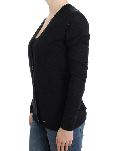 Cardigan en laine alpaga gris