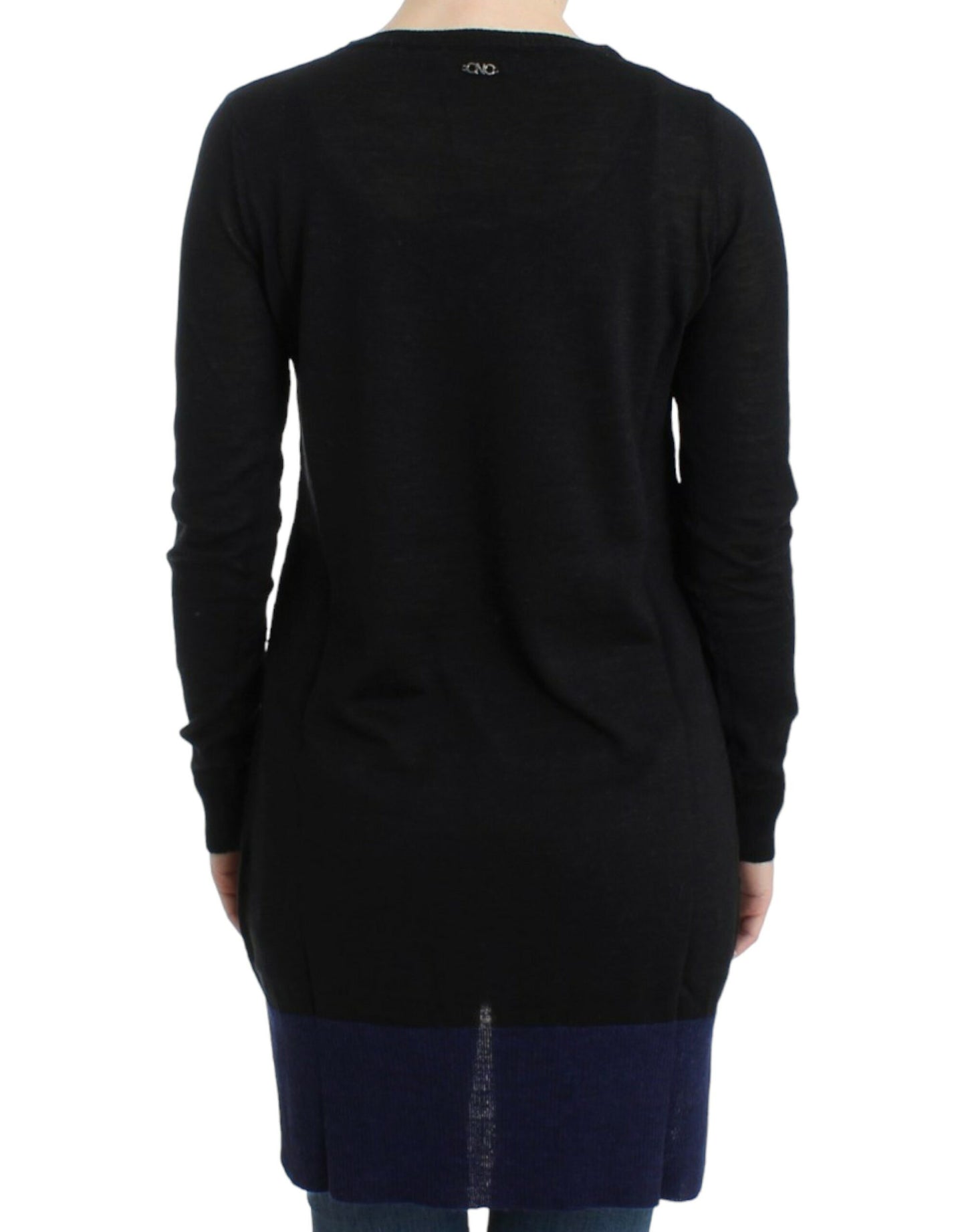 Maglione leggero nero con scollo a V