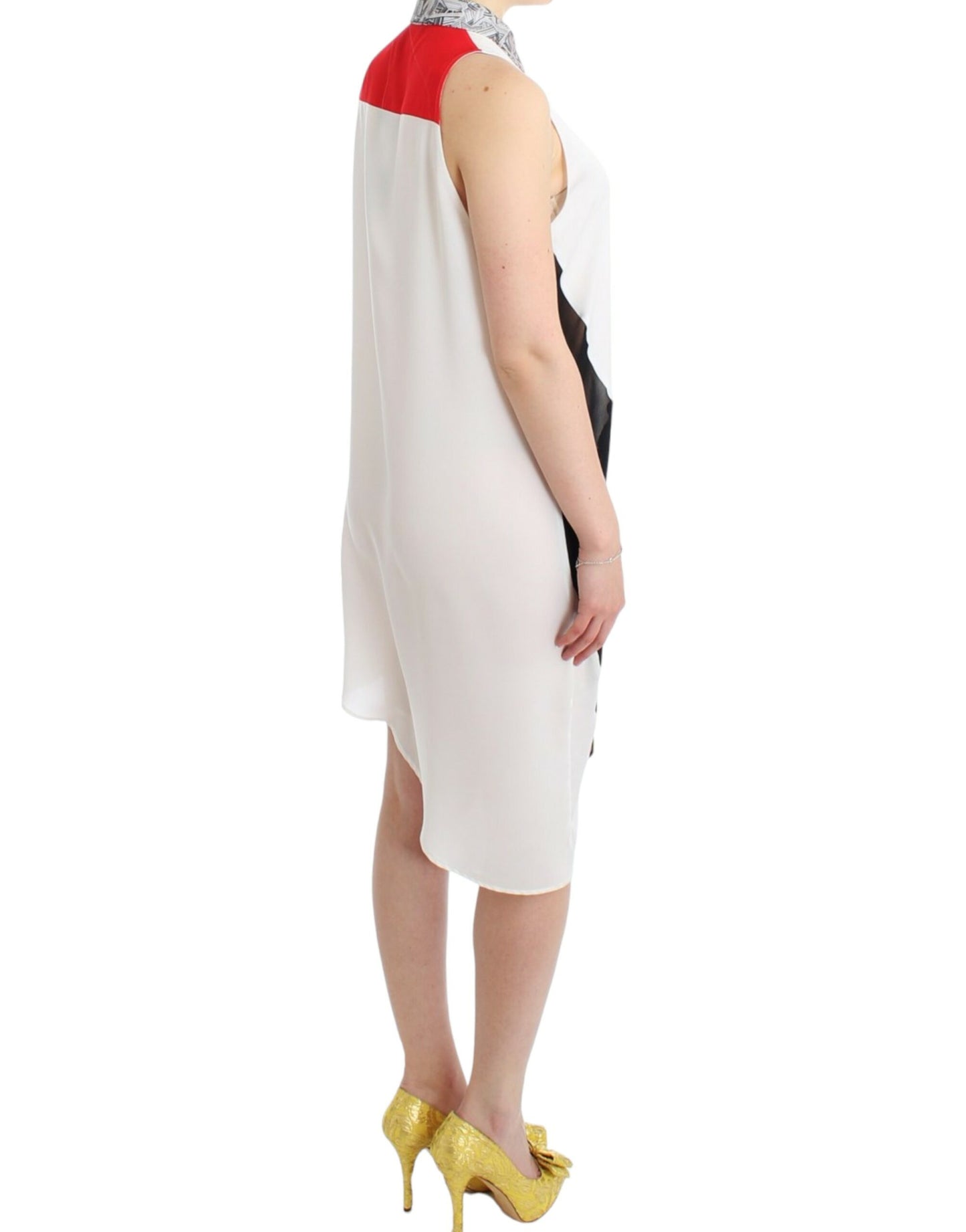 Robe chemise blanche à ourlet asymétrique