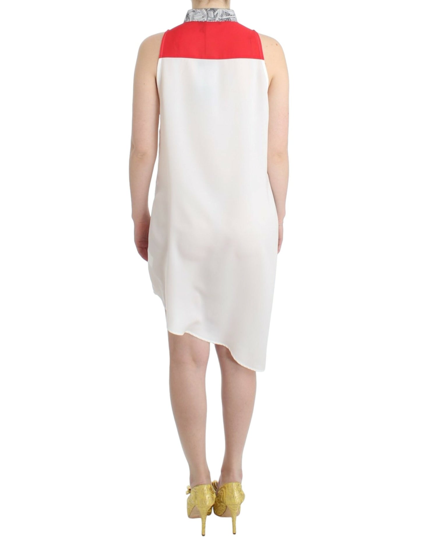 Robe chemise blanche à ourlet asymétrique