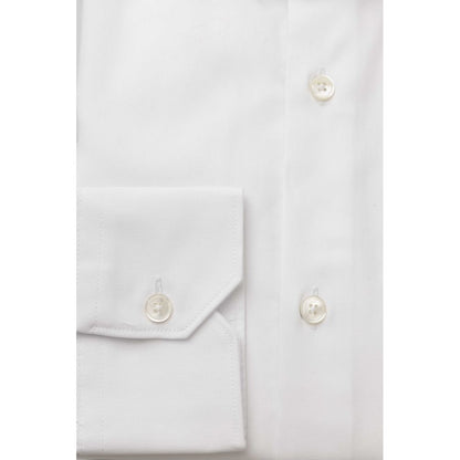 Camicia elegante in cotone bianco vestibilità media con colletto francese