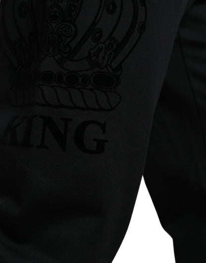 Dolce &amp; Gabbana Elegante schwarz-weiße Jogginghosen aus Baumwolle