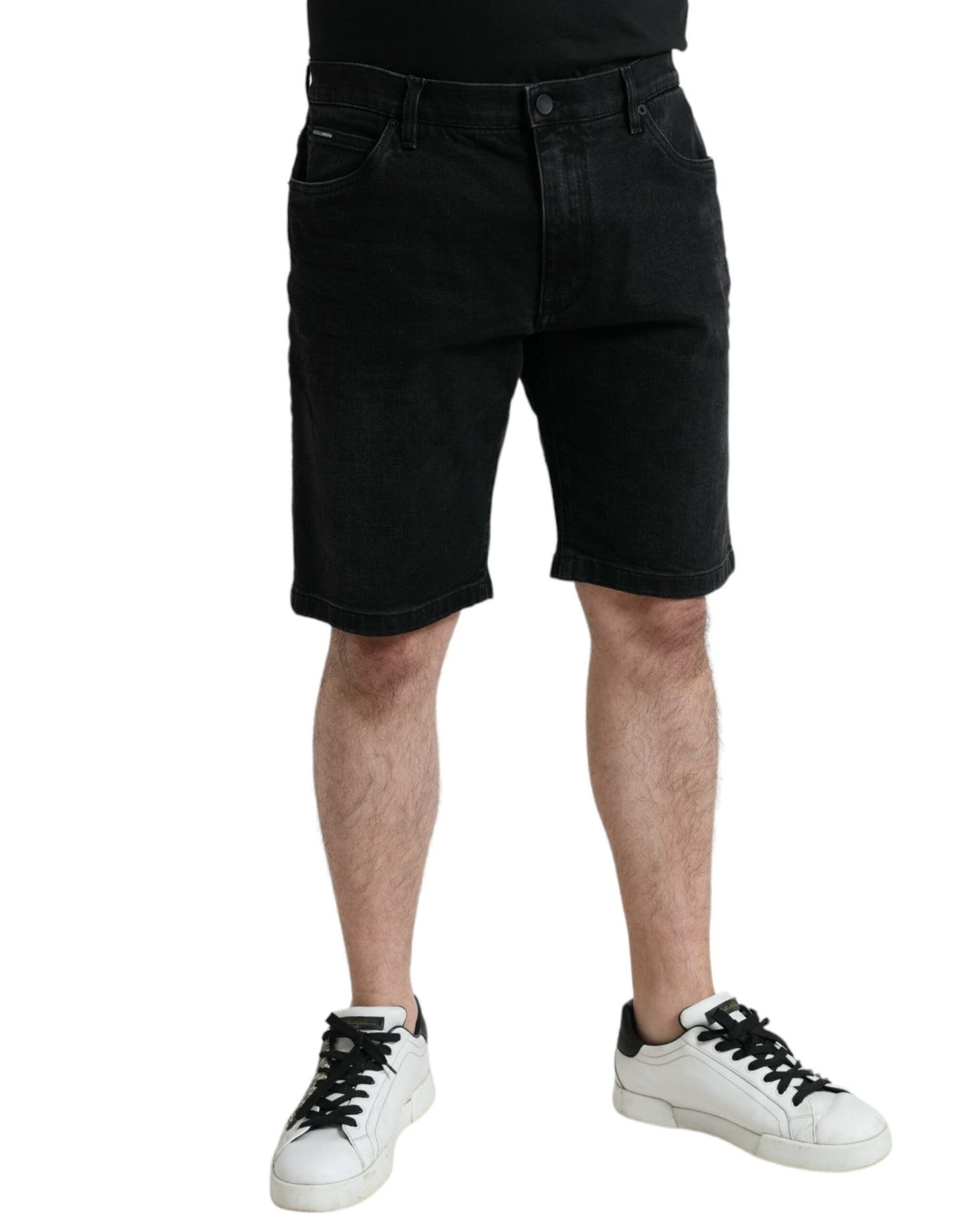 Dolce & Gabbana Chic Black Bermuda Denim Shorts