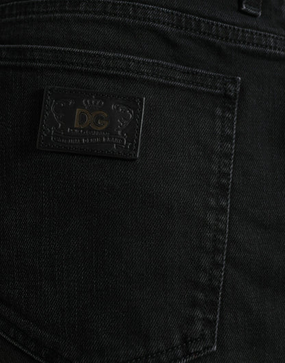 Bermuda in denim di cotone stretch nero