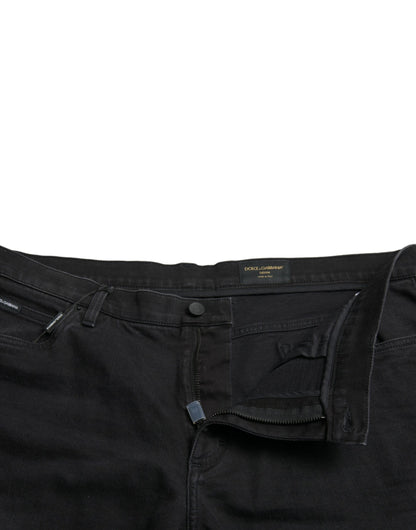 Bermuda in denim di cotone stretch nero