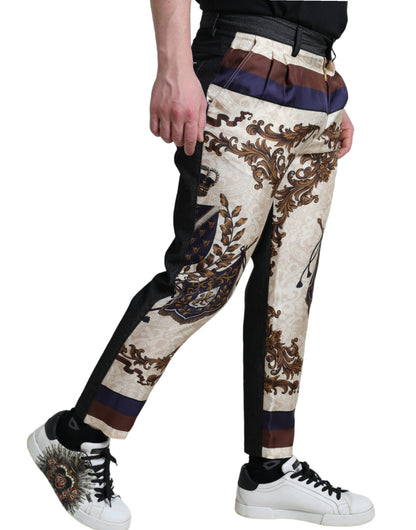 Pantaloni skinny araldici da uomo multicolor