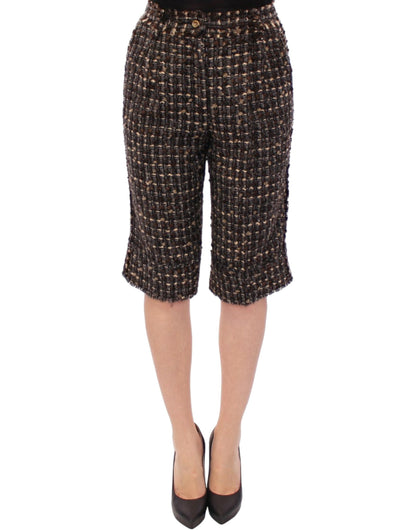 Pantaloni shorts in lana multicolor