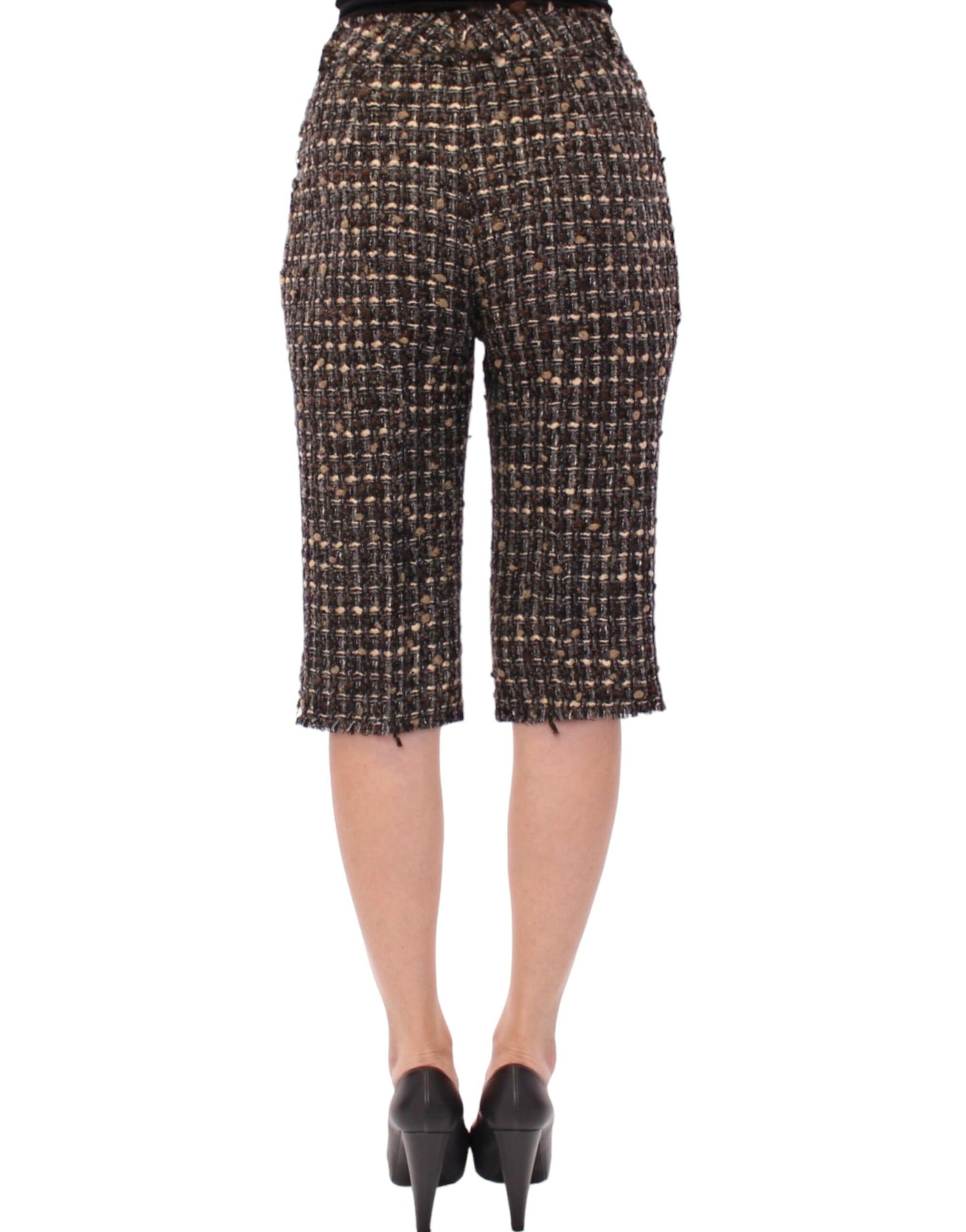 Pantalon short en laine multicolore