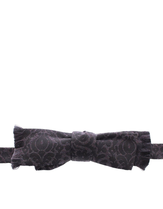 Noeud Papillon En Laine Gris Noir