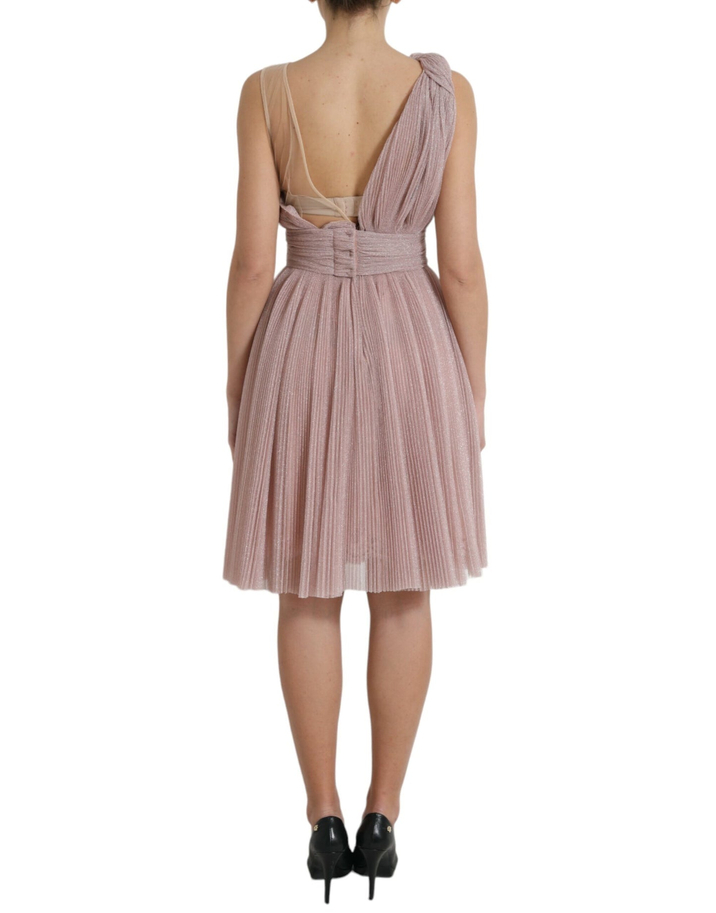 Dolce &amp; Gabbana Elegantes asymmetrisches rosa Tüllkleid