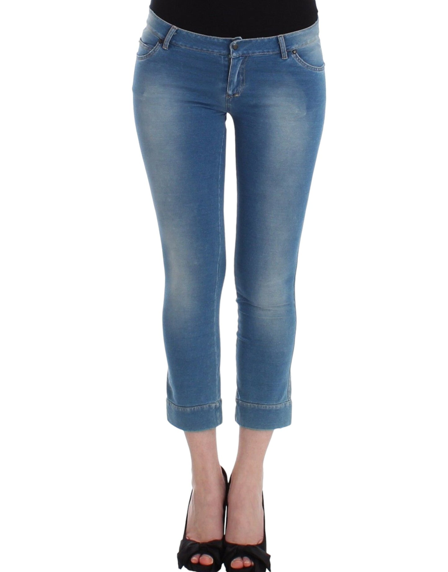 Ermanno Scervino Schicke blaue Capri-Jeans für elegante Sommer