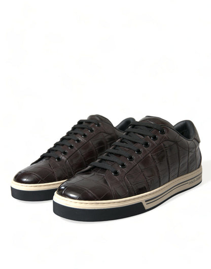 Dolce &amp; Gabbana Elegante Low-Top-Sneakers aus exotischem Leder