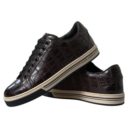 Dolce &amp; Gabbana Elegante Low-Top-Sneakers aus exotischem Leder