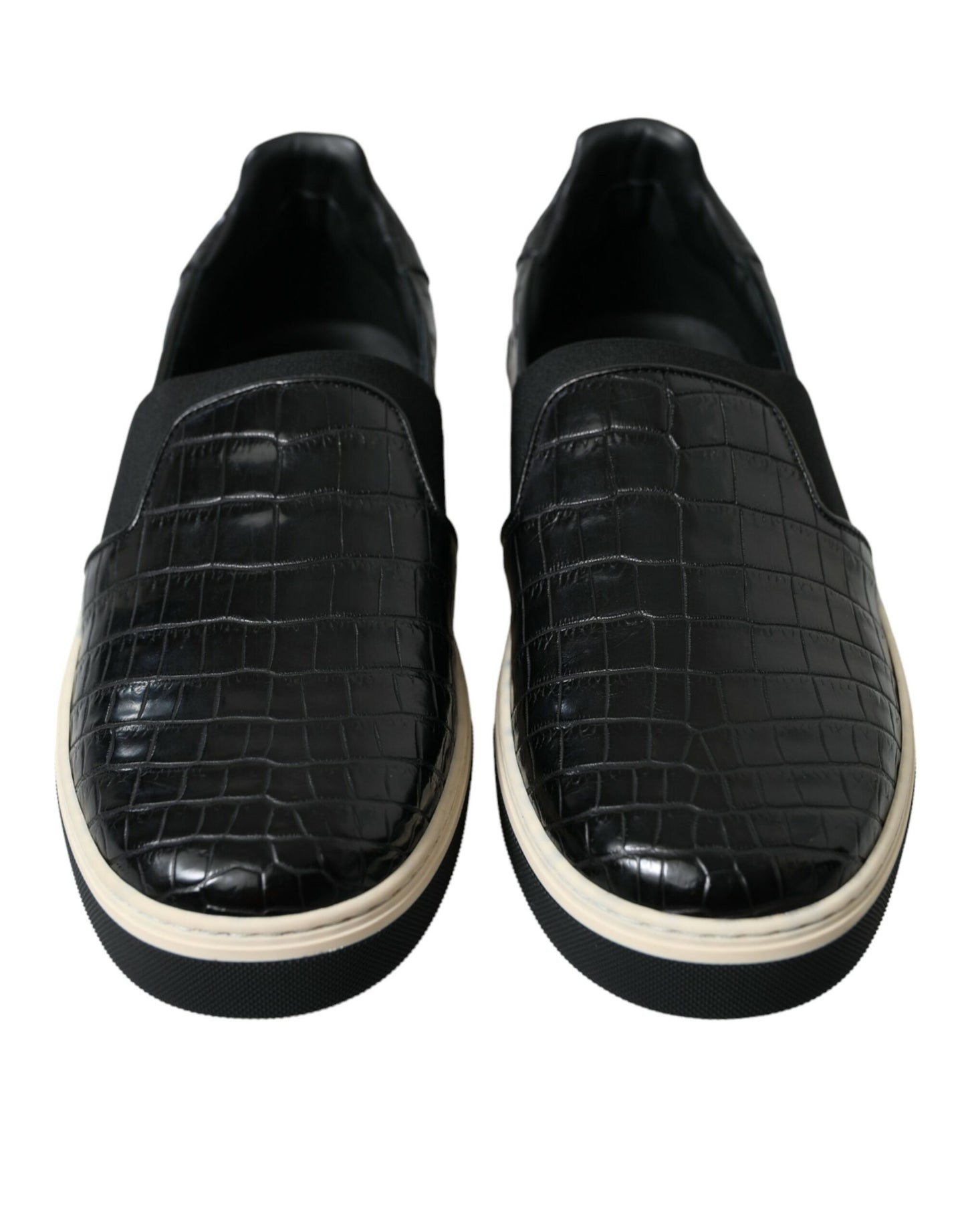 Dolce &amp; Gabbana Elegante Low-Top-Sneakers aus Krokodilleder