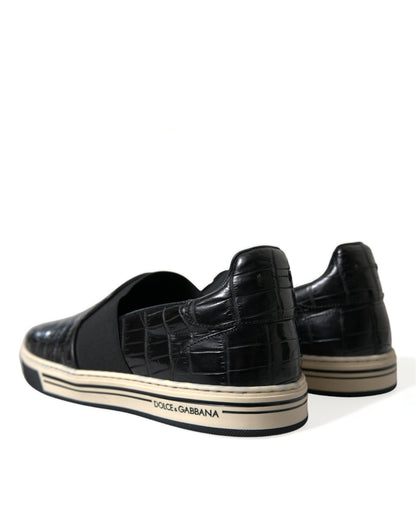 Dolce &amp; Gabbana Elegante Low-Top-Sneakers aus Krokodilleder