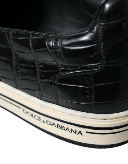 Dolce &amp; Gabbana Elegante Low-Top-Sneakers aus Krokodilleder