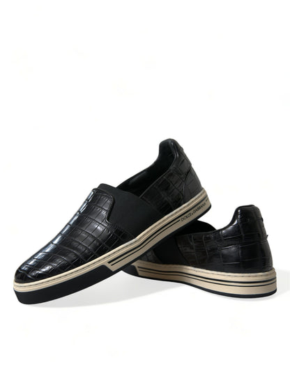 Dolce &amp; Gabbana Elegante Low-Top-Sneakers aus Krokodilleder