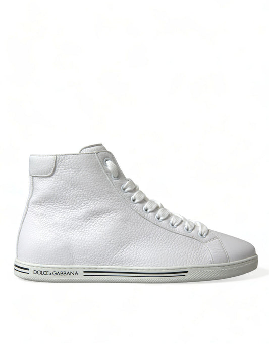 Dolce &amp; Gabbana Elegante weiße High-Top-Sneakers aus Leder