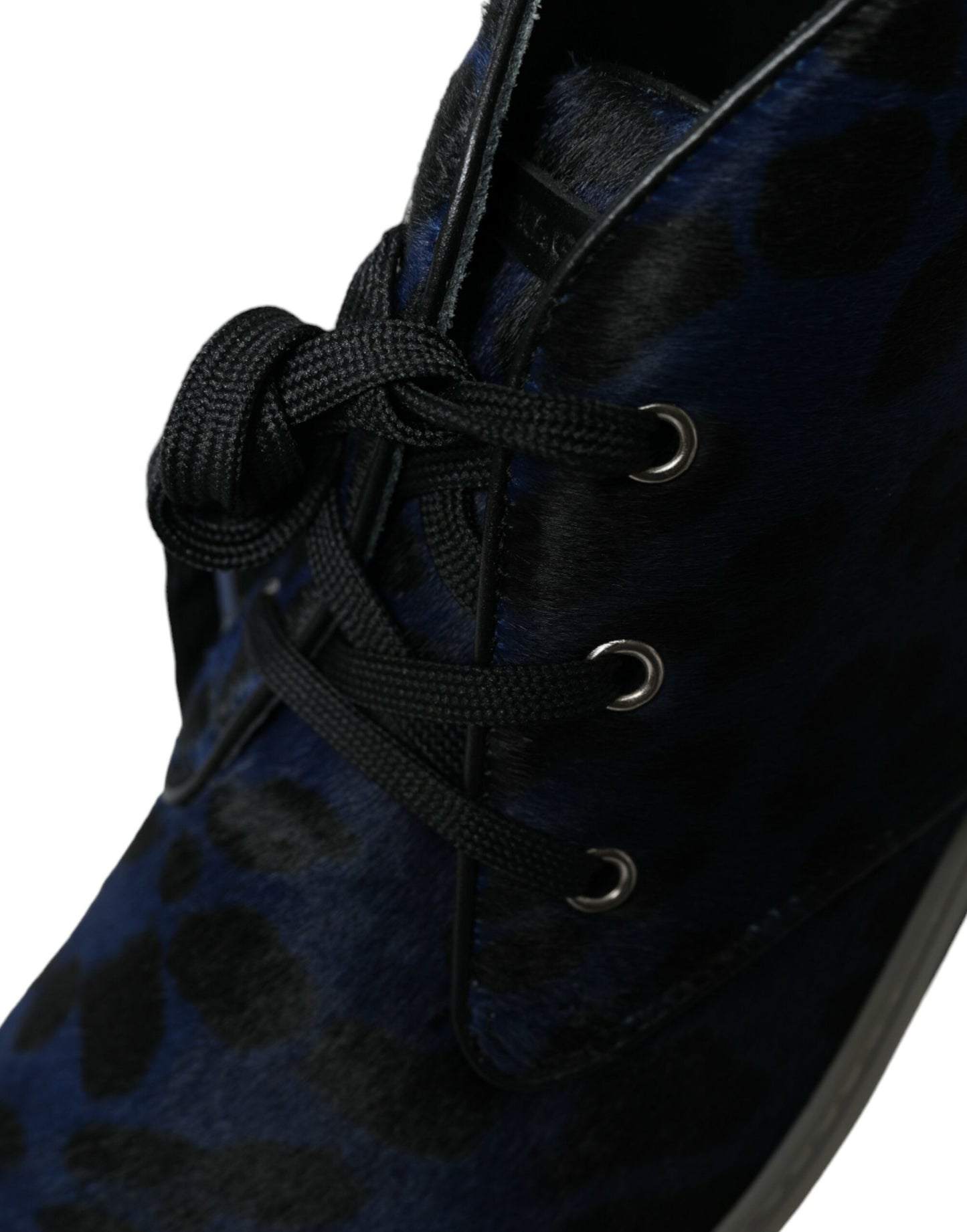 Dolce &amp; Gabbana Schicke Mid-Top-Sneakers mit Leopardenmuster in Blau