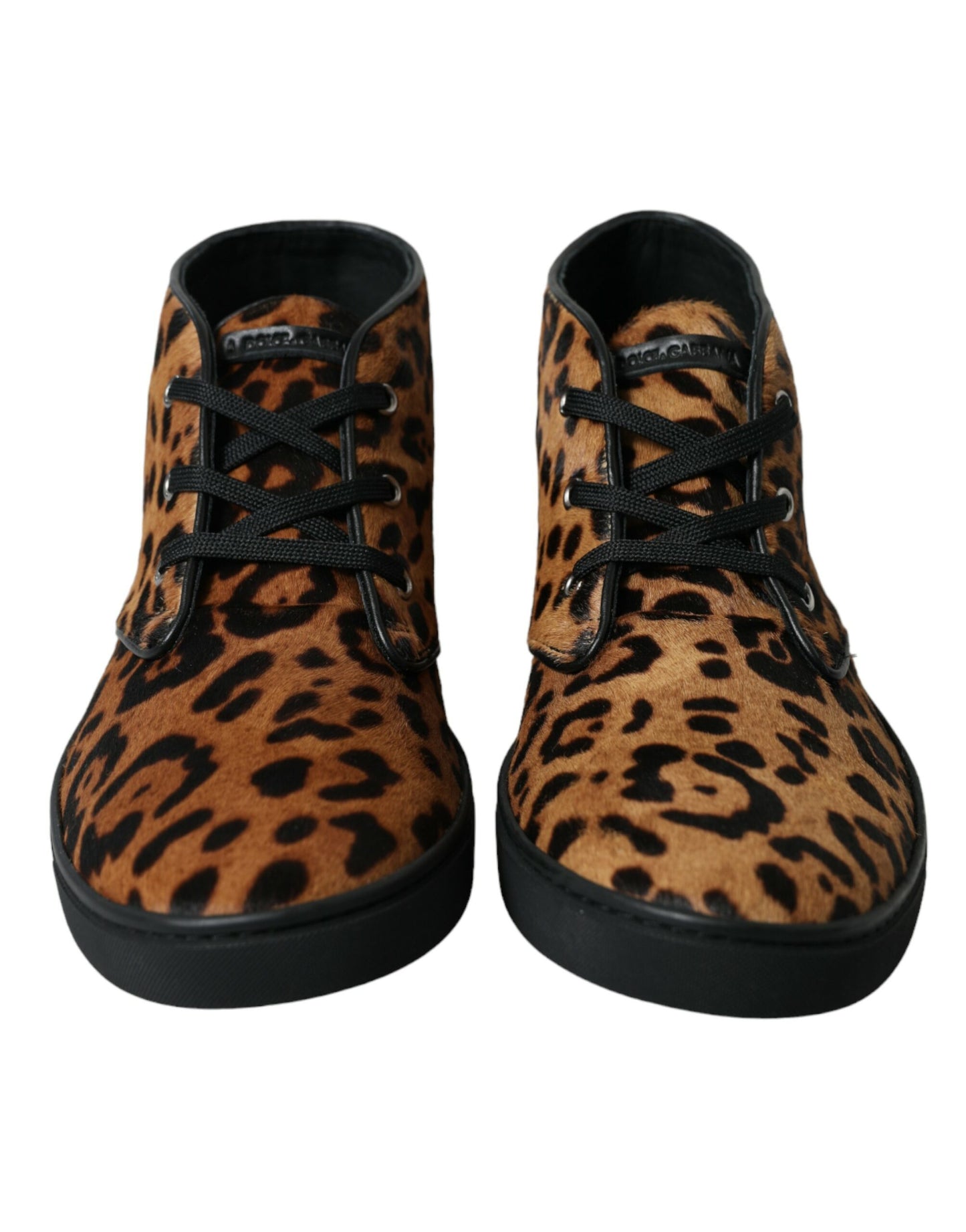 Dolce &amp; Gabbana Elegante Mid-Top-Sneaker mit Leopardenmuster