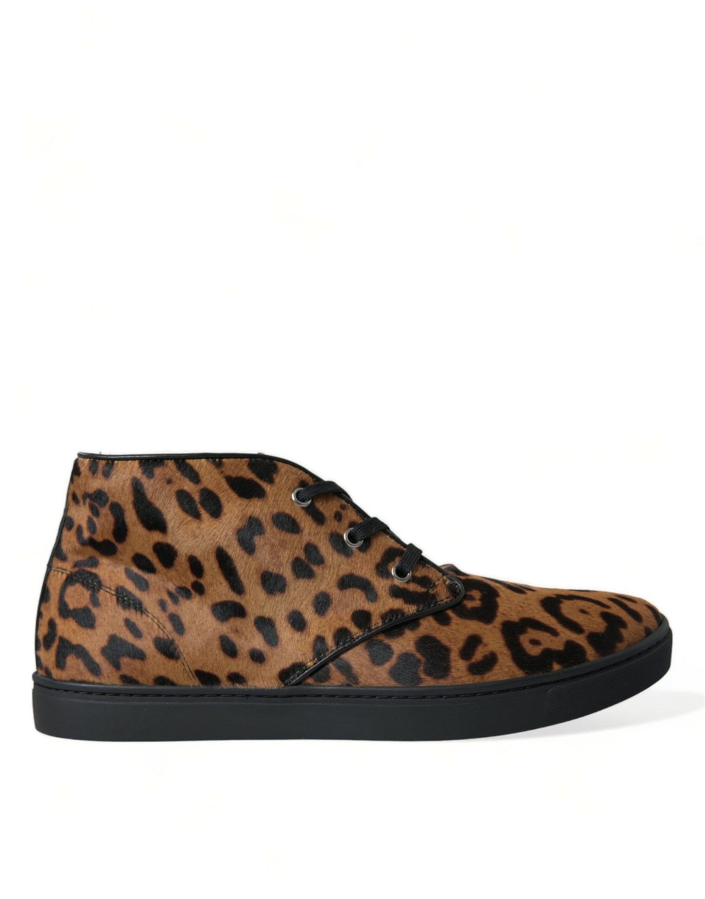 Dolce &amp; Gabbana Elegante Mid-Top-Sneaker mit Leopardenmuster