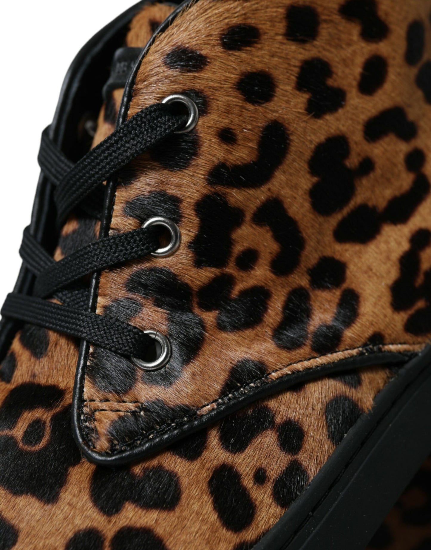 Dolce &amp; Gabbana Elegante Mid-Top-Sneaker mit Leopardenmuster