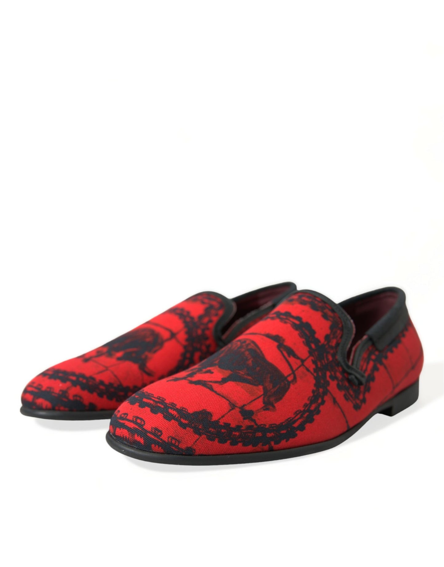 Dolce &amp; Gabbana Torero-inspirierte Luxuriöse Loafer in Rot und Schwarz